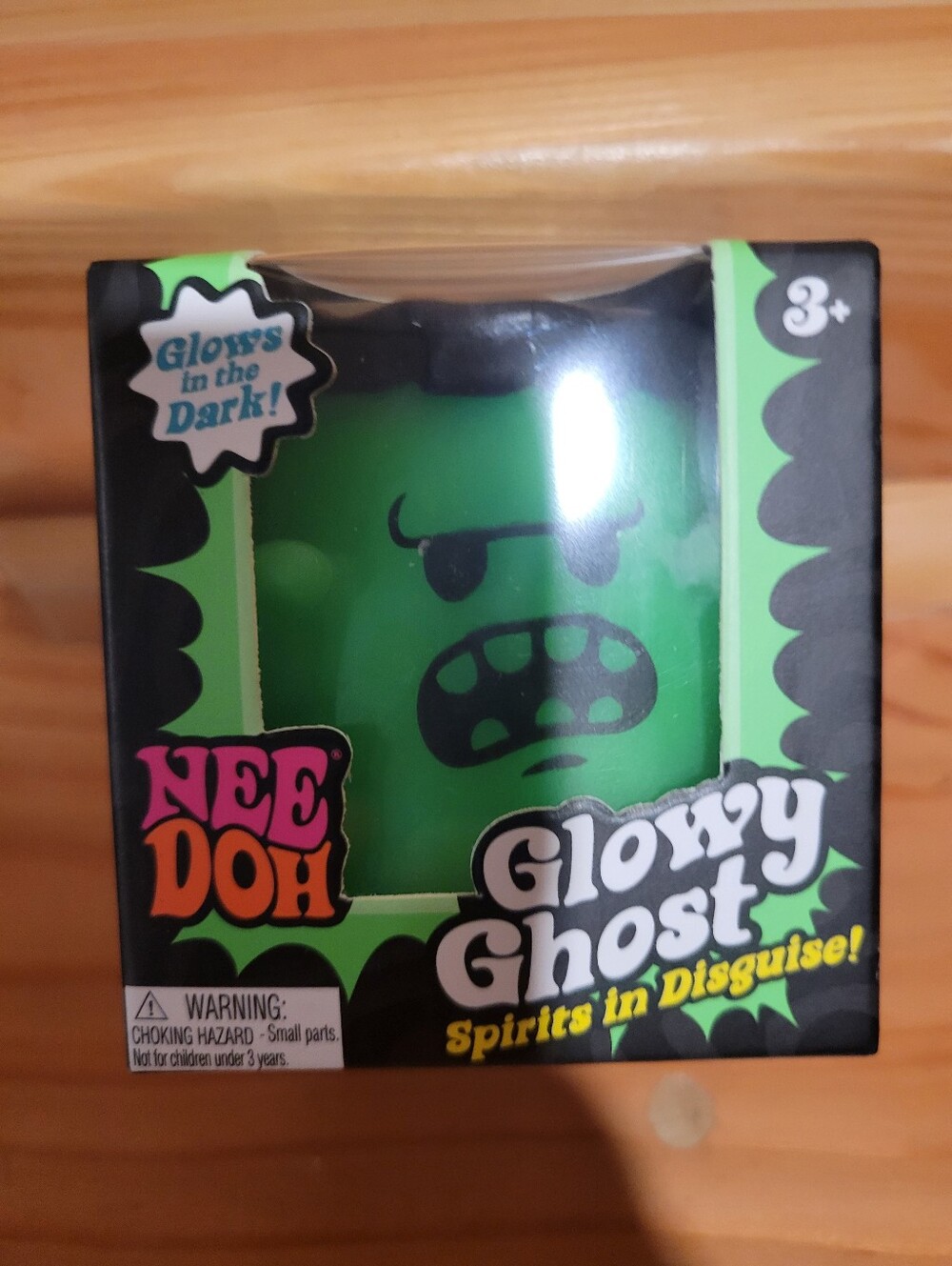 Needoh Glowy Ghost - Green Glow-in-the-Dark Halloween Stress Toy